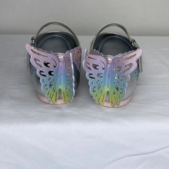 Sophia Webster Mini Girls Evangeline Butterfly Flats – Silver – Size 34 / 3Y - Picture 8 of 11